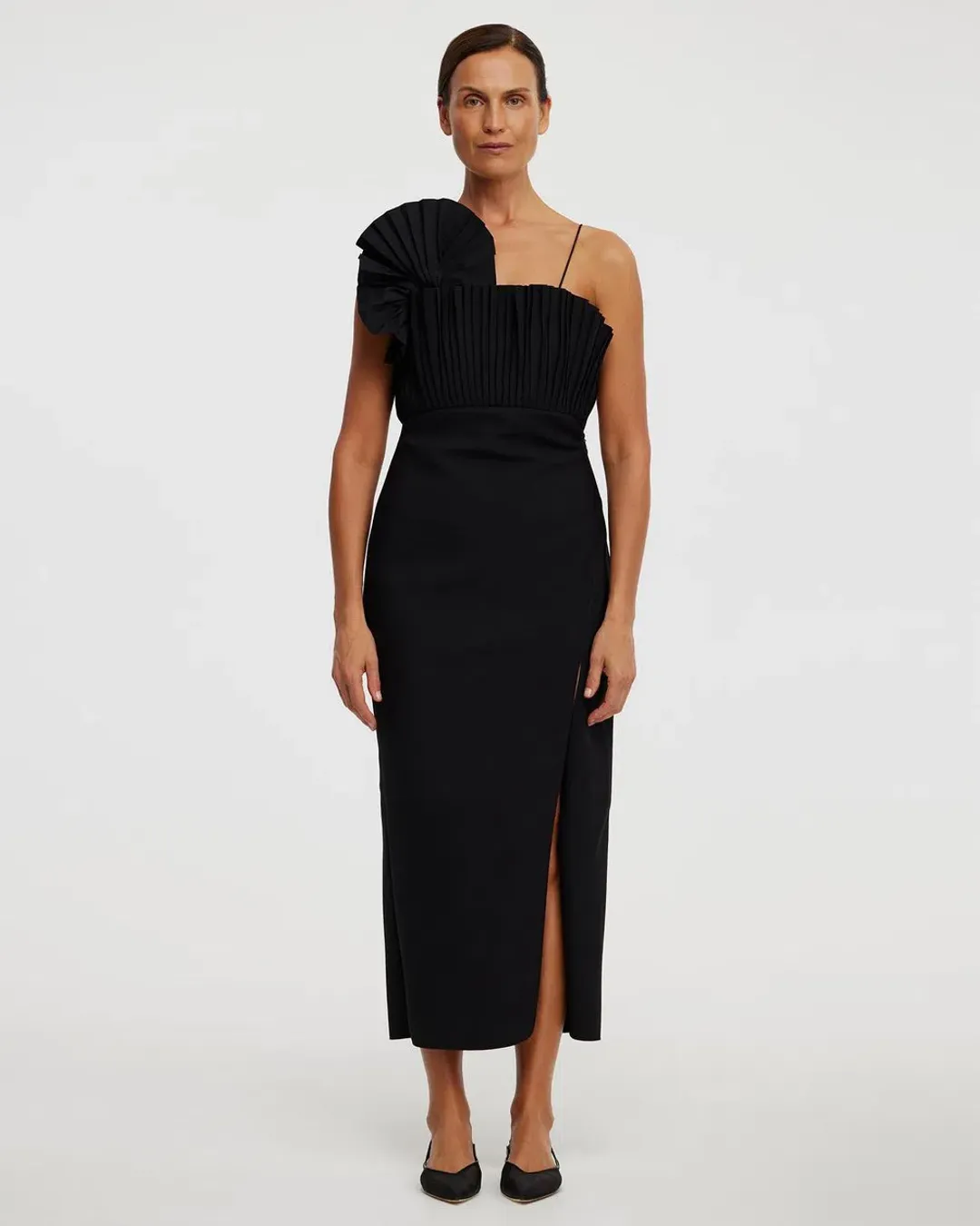 Acler Abbotsford Midi Dress Black Size 8 for rent on The Volte - main image