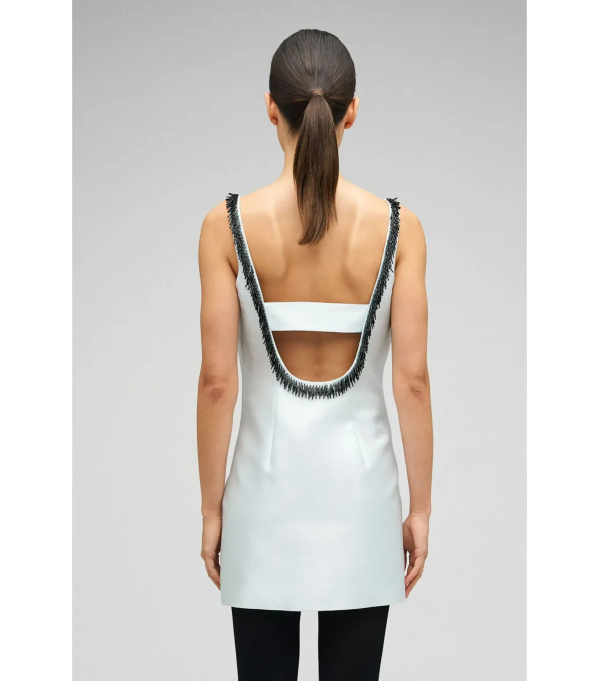 Oroton Embellished Mini Dress Pale Blue Size AU 6 - Image 5