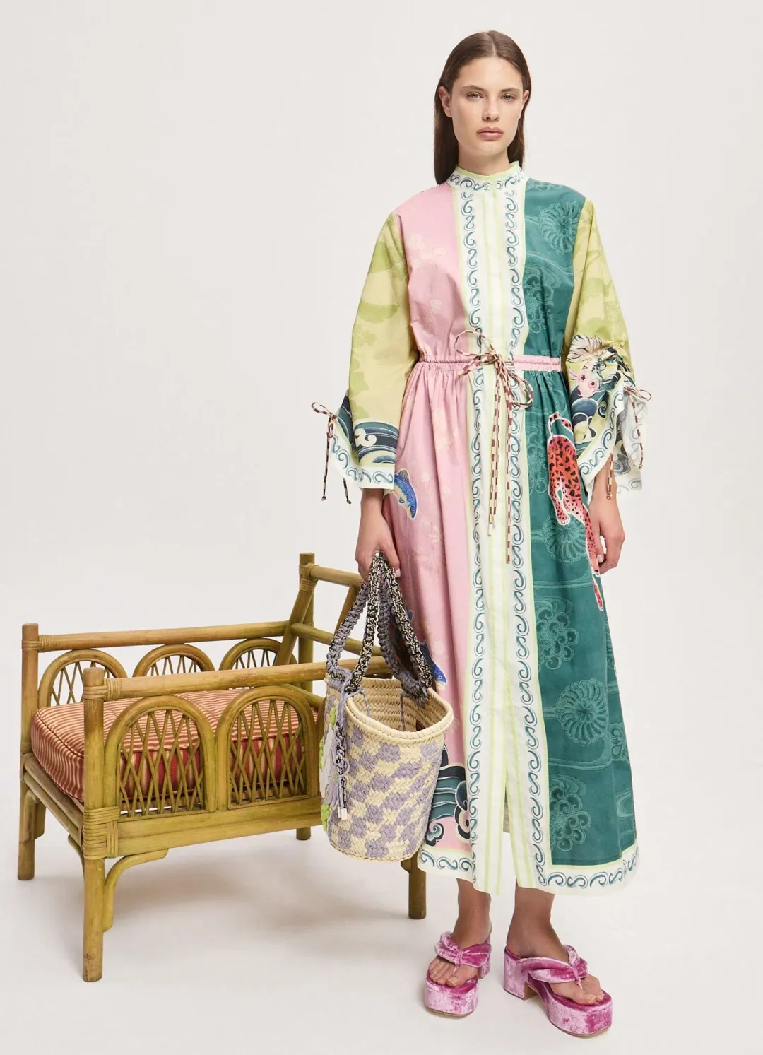 Alémais Rochester Midi Shirtdress Multi Size 12 for rent on The Volte - main image