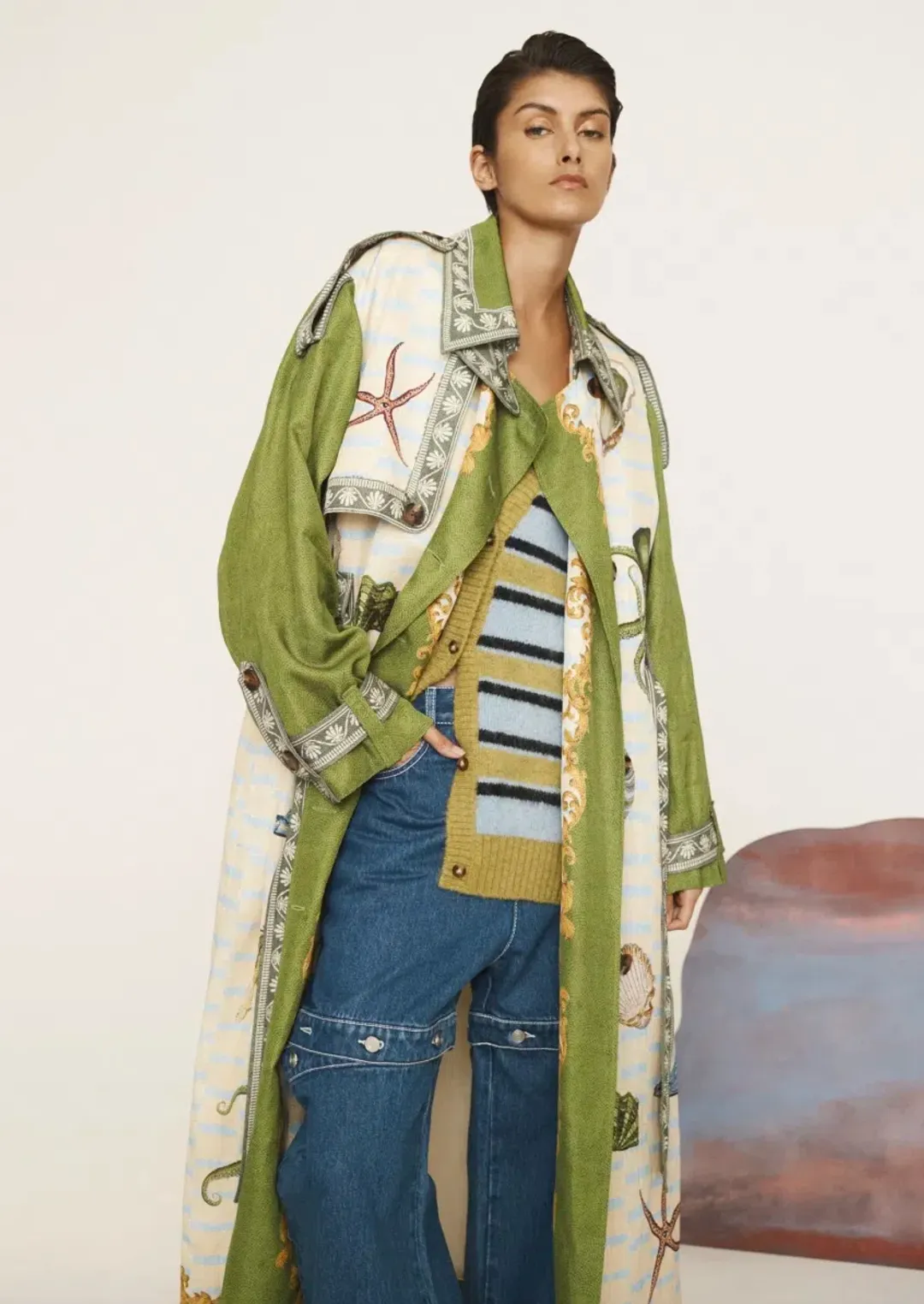 Alémais Bath House Trench Print  Size 16 for rent on The Volte - main image