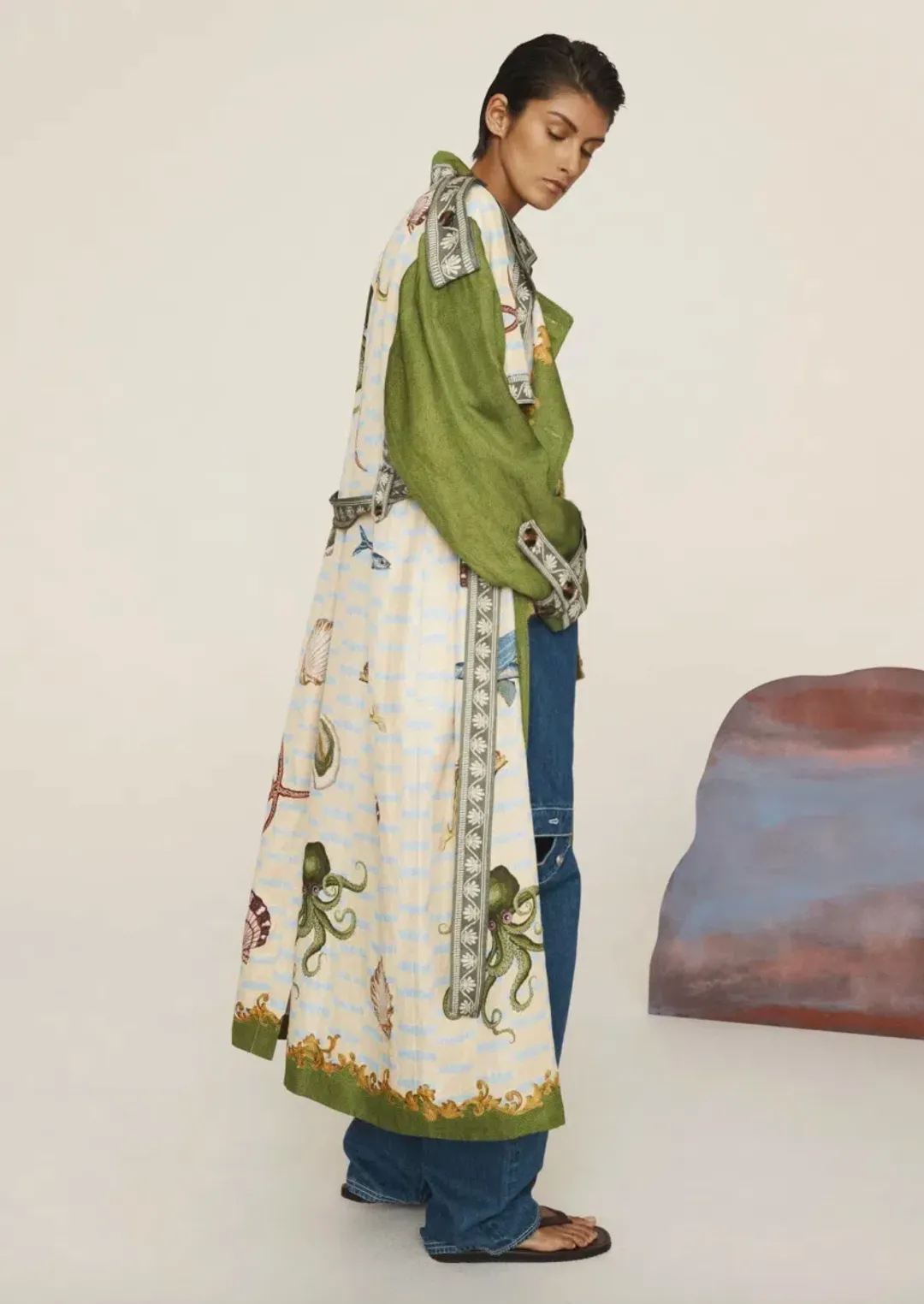 Alémais Bath House Trench Print  Size 16 for rent on The Volte - main image