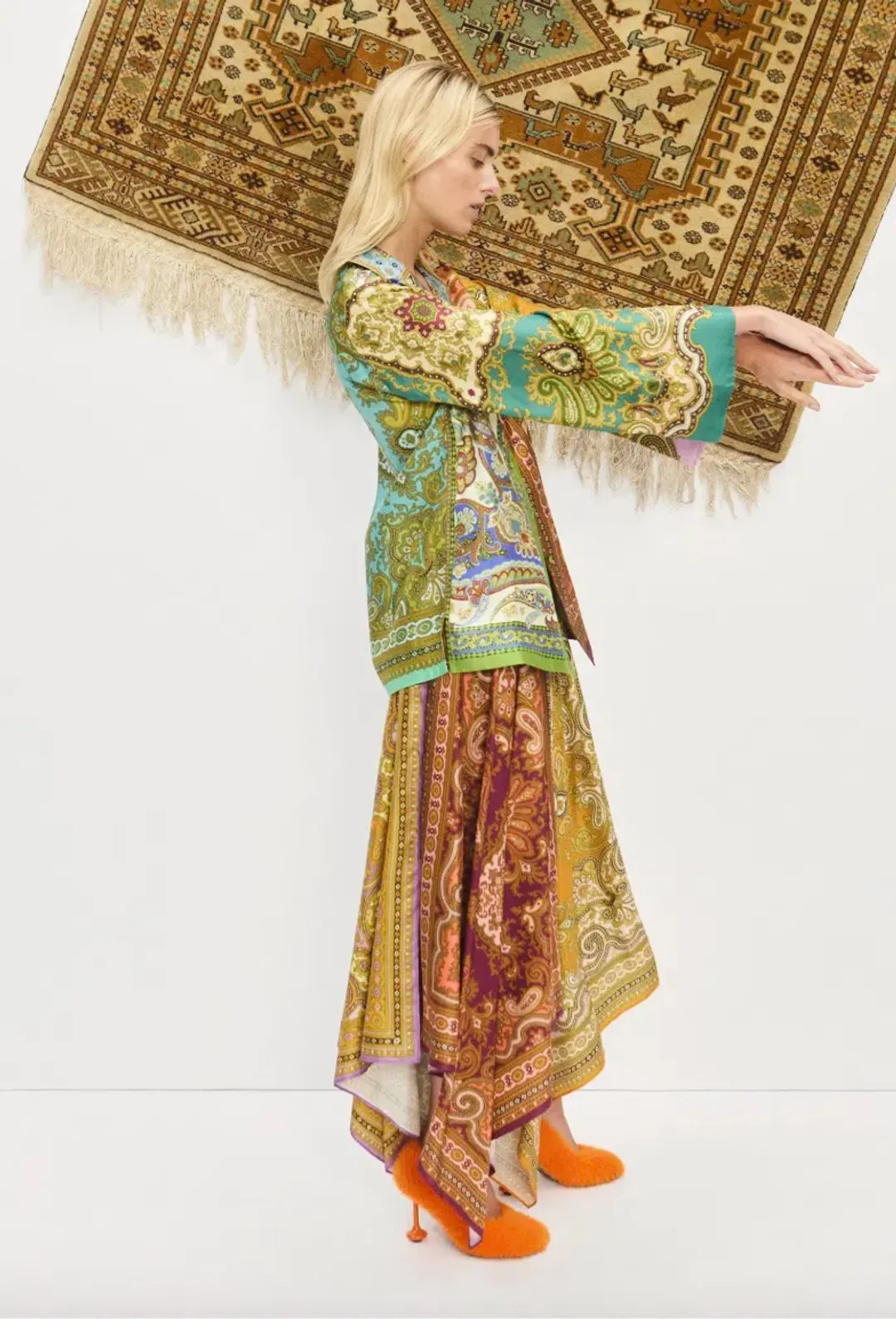 Alémais Clemenza Shirt and Scarf Skirt Set Multi Size 16 for rent on The Volte - main image