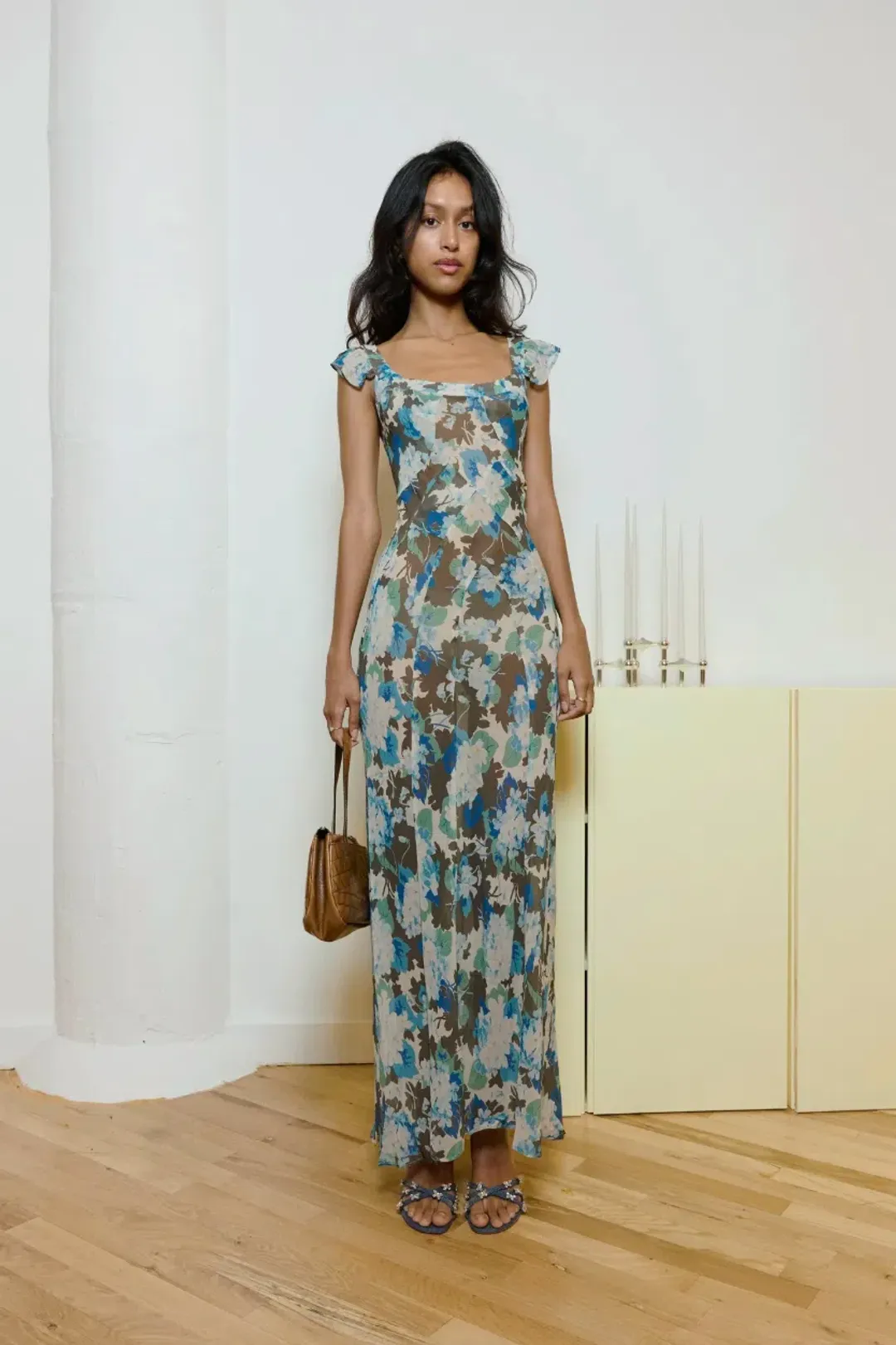 Realisation Par Lila Maxi Dress Blue Hydrangea Print Size S / AU 6-8 for rent on The Volte - main image