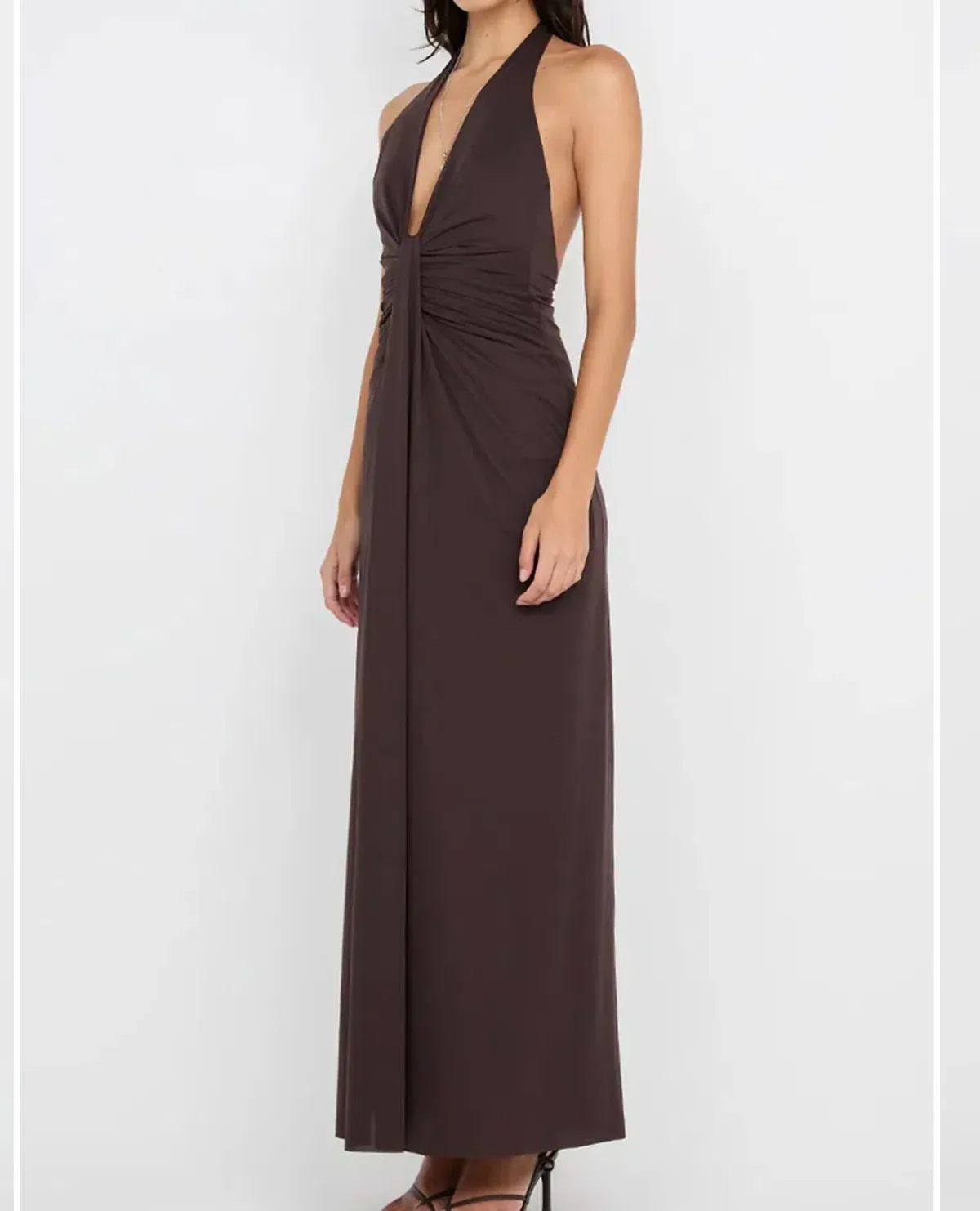 Bec & Bridge Tillie Drape Maxi Dress Brown Size 8 - Image 2
