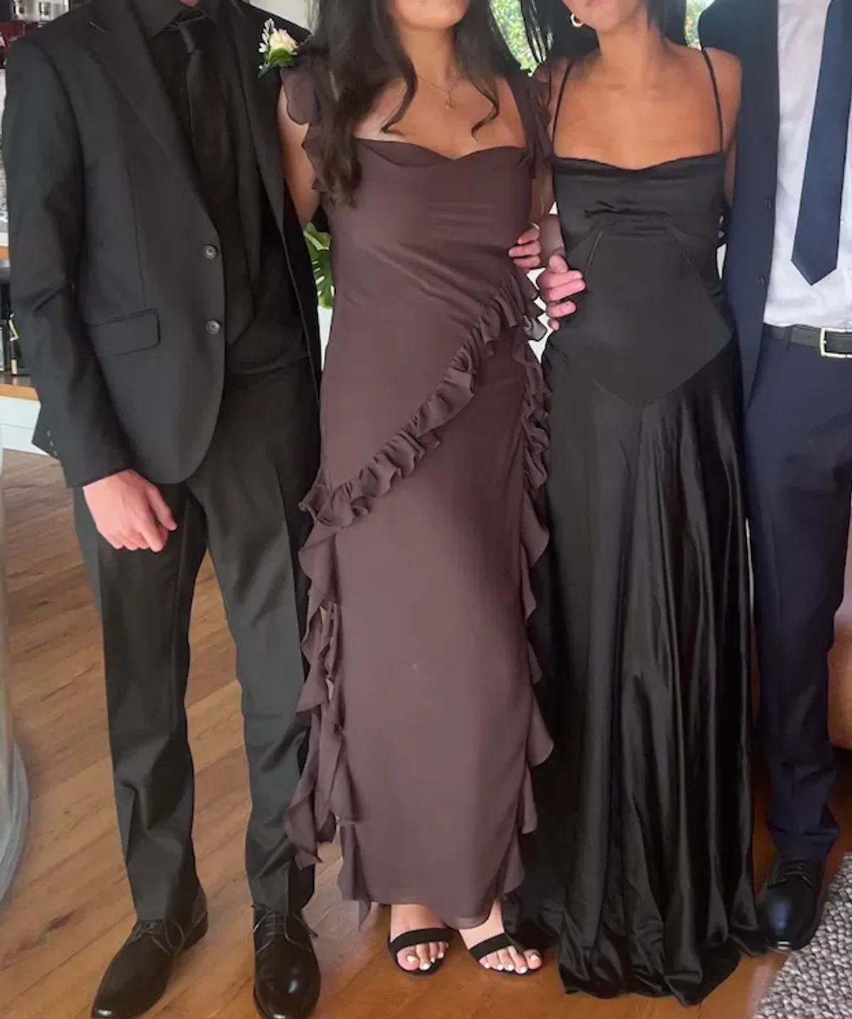 House of CB Ariela Espresso Ruffle Maxi Dress Size L / AU 12 - Image 3