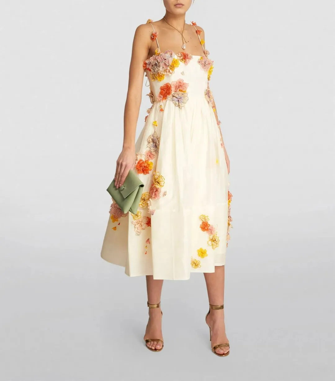 Zimmermann Floral Applique Midi Dress Floral Size 2 / Size AU 12  for rent on The Volte - main image