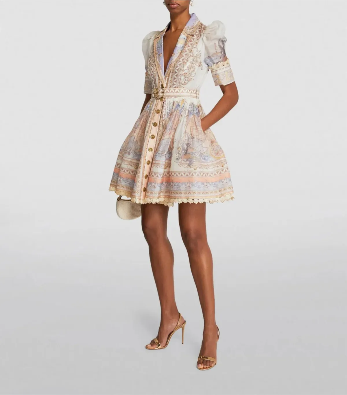 Zimmermann High Tide Mini Shirt Dress Odyssey Print Size 2 / AU 12 - Image 1