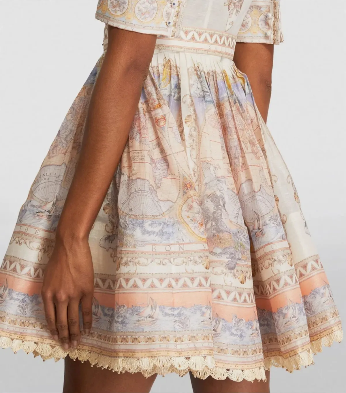 Zimmermann High Tide Mini Shirt Dress Odyssey Print Size 2 / AU 12 - Image 3