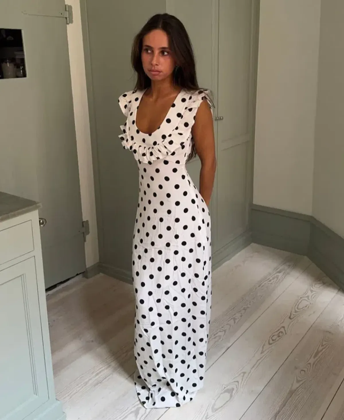 Design by Si Luna Maxi Dress Black/White Size XS / AU 6 - Image 6