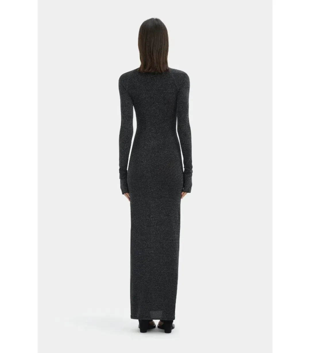 Sir the Label Chiano Long Sleeve Maxi Dress in Black Silver Size 0 / AU 6 for rent on The Volte - main image