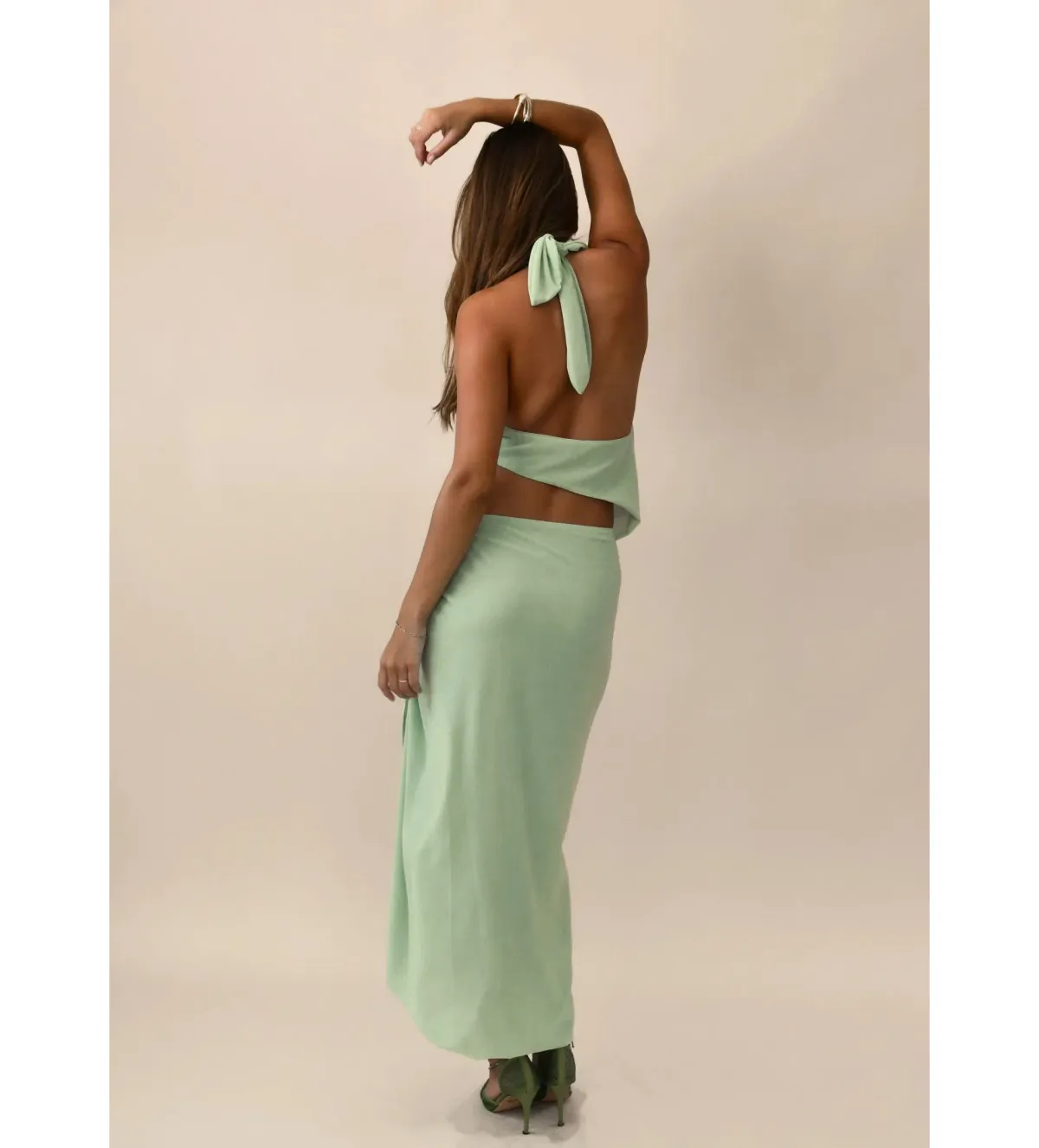 Koster Kulture Bobbies Top and Maxi Skirt Set Pistachio Size 8 - Image 5