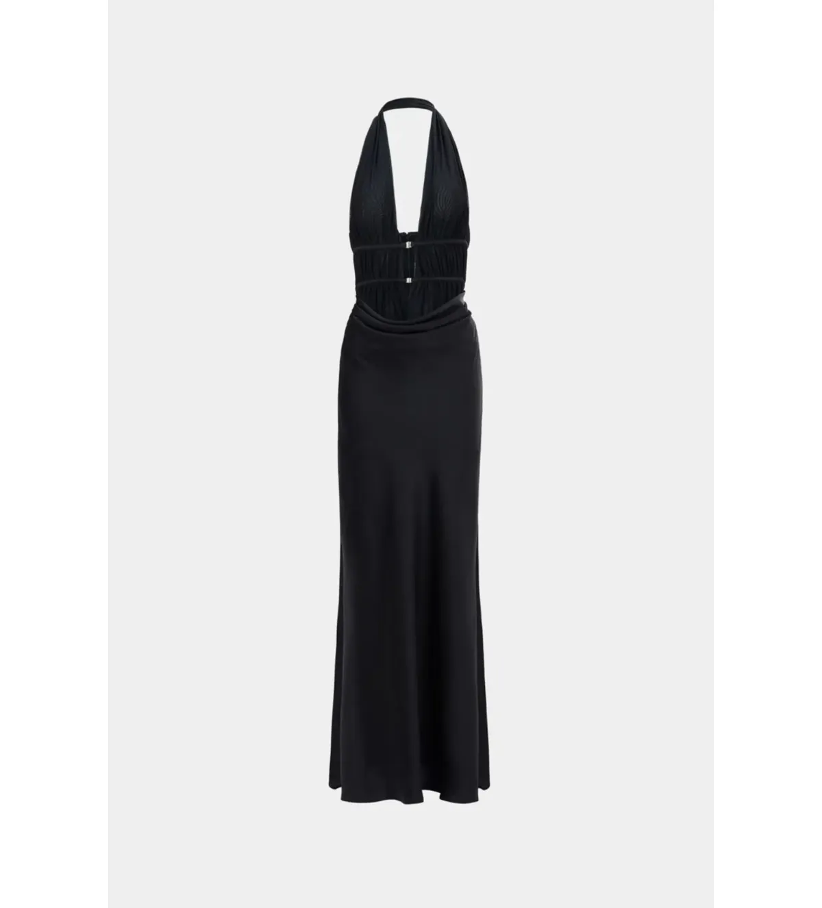 MISHA Celine Satin Maxi Dress Black Size 4/XXS - Image 4
