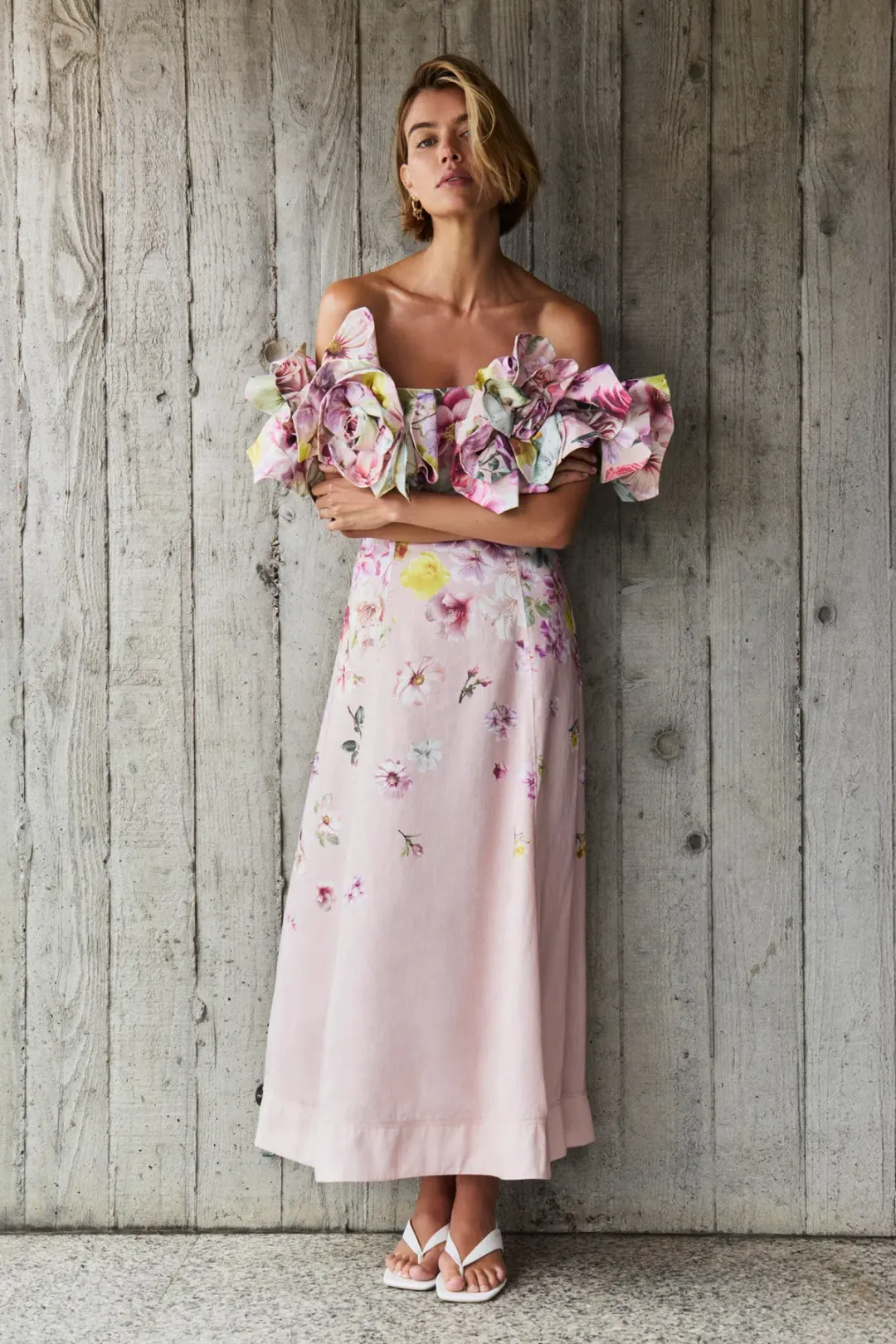 Aje Misha Maxi Dress in Pink Collage Floral Size XS / AU 6 for rent on The Volte - main image
