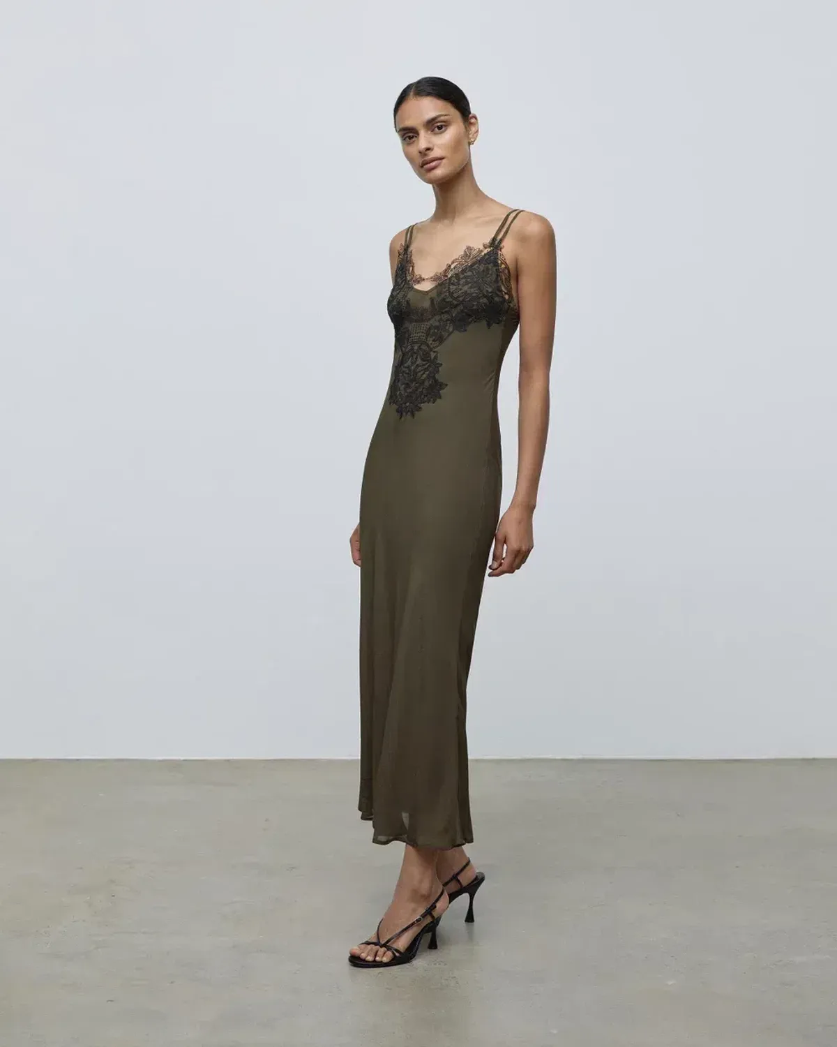 Lover Ainslee Lace Maxi Olive Green Dress Size AU 12 - Image 1