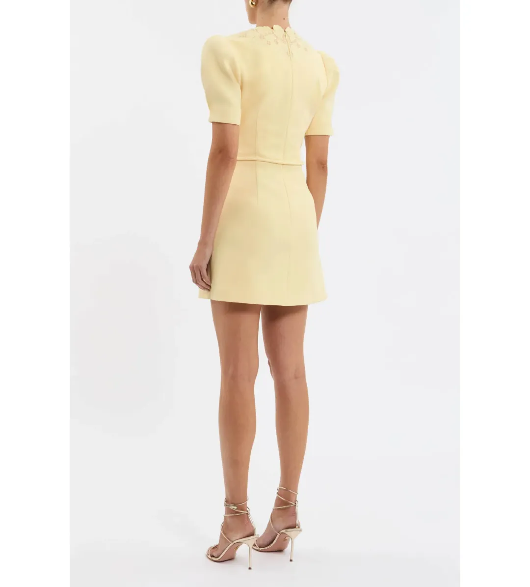 Rebecca Vallance Lulu Short Sleeve Mini Dress in Yellow Size AU 6 for rent on The Volte - main image