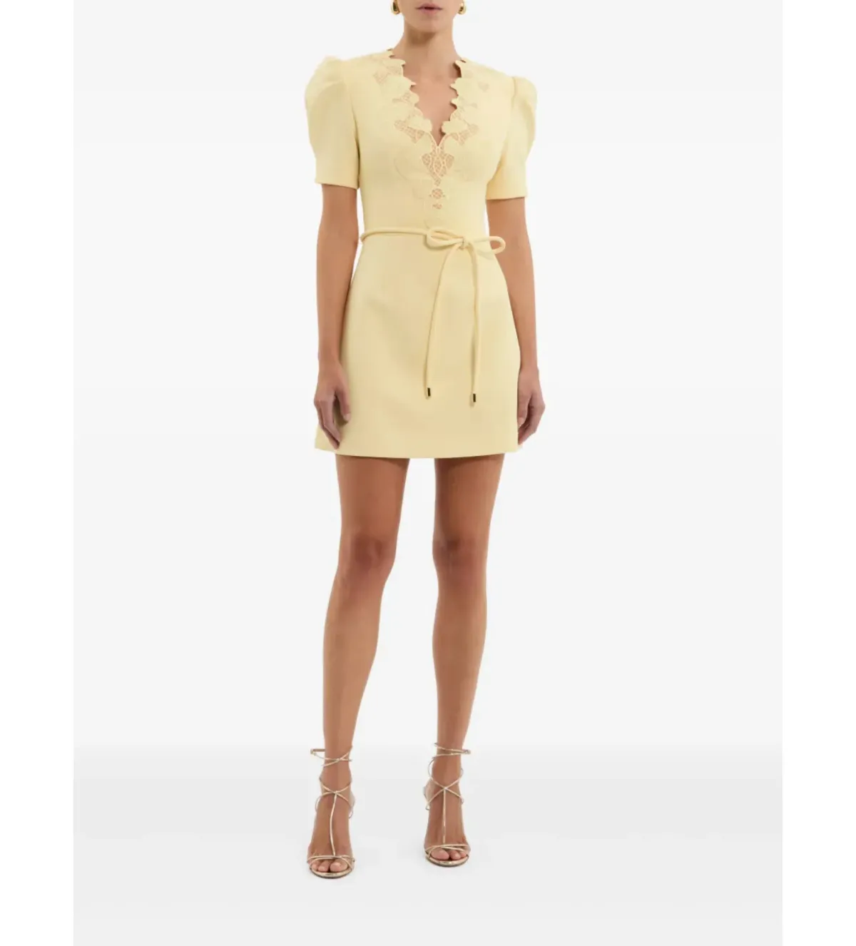 Rebecca Vallance Lulu Short Sleeve Mini Dress in Yellow Size AU 6 - Image 1