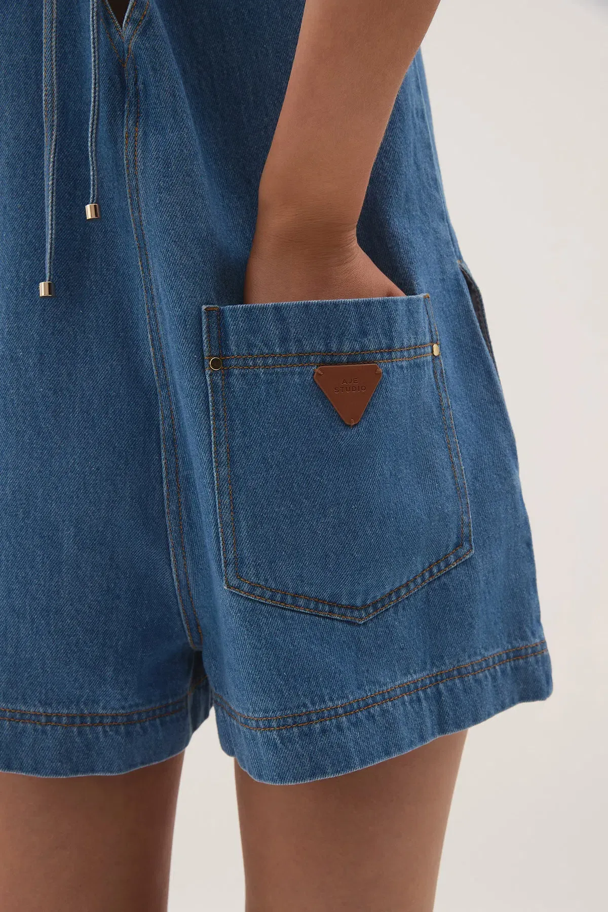 Aje Sunray Denim Playsuit Blue Size 10 - Image 8