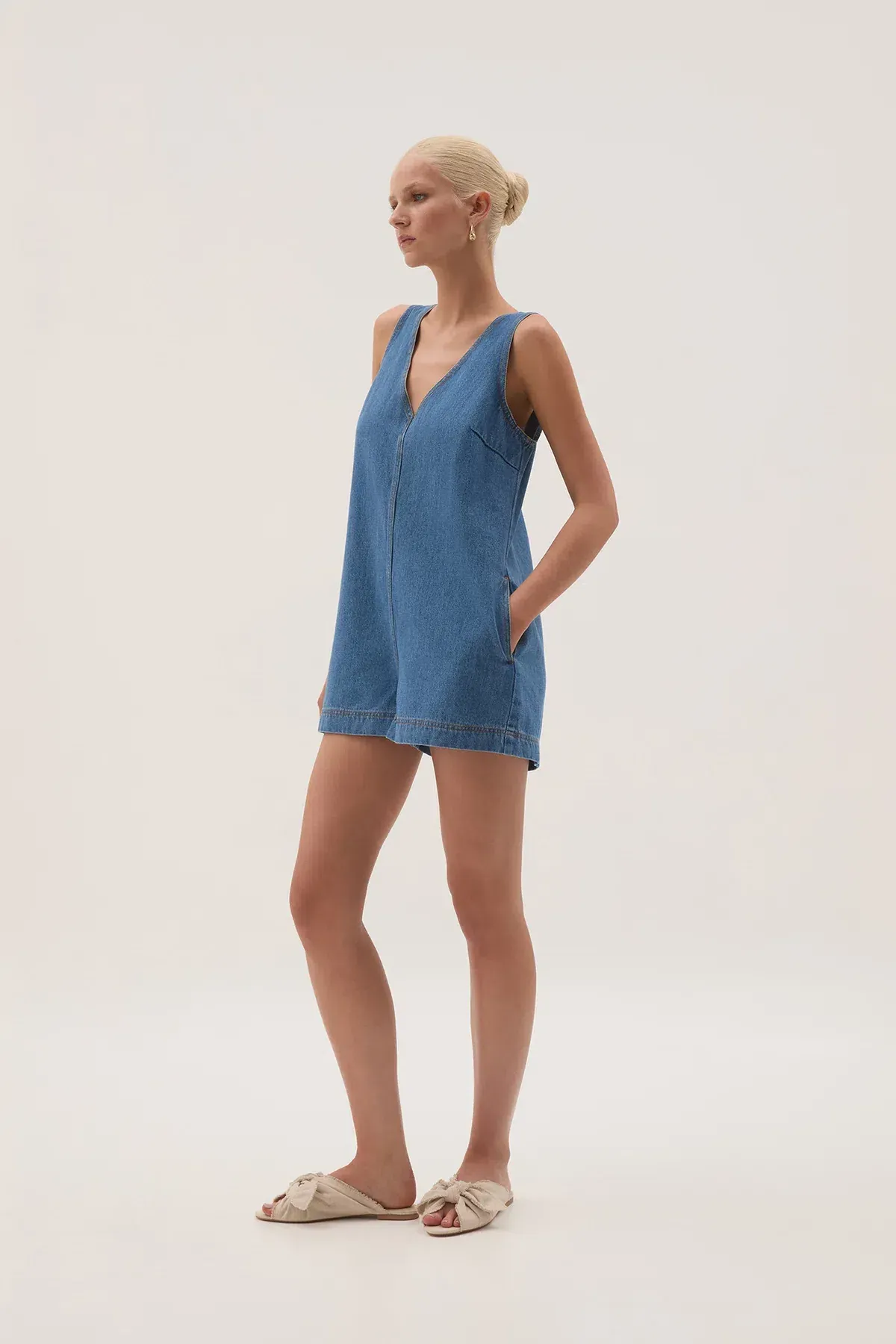 Aje Sunray Denim Playsuit Blue Size 10 - Image 3