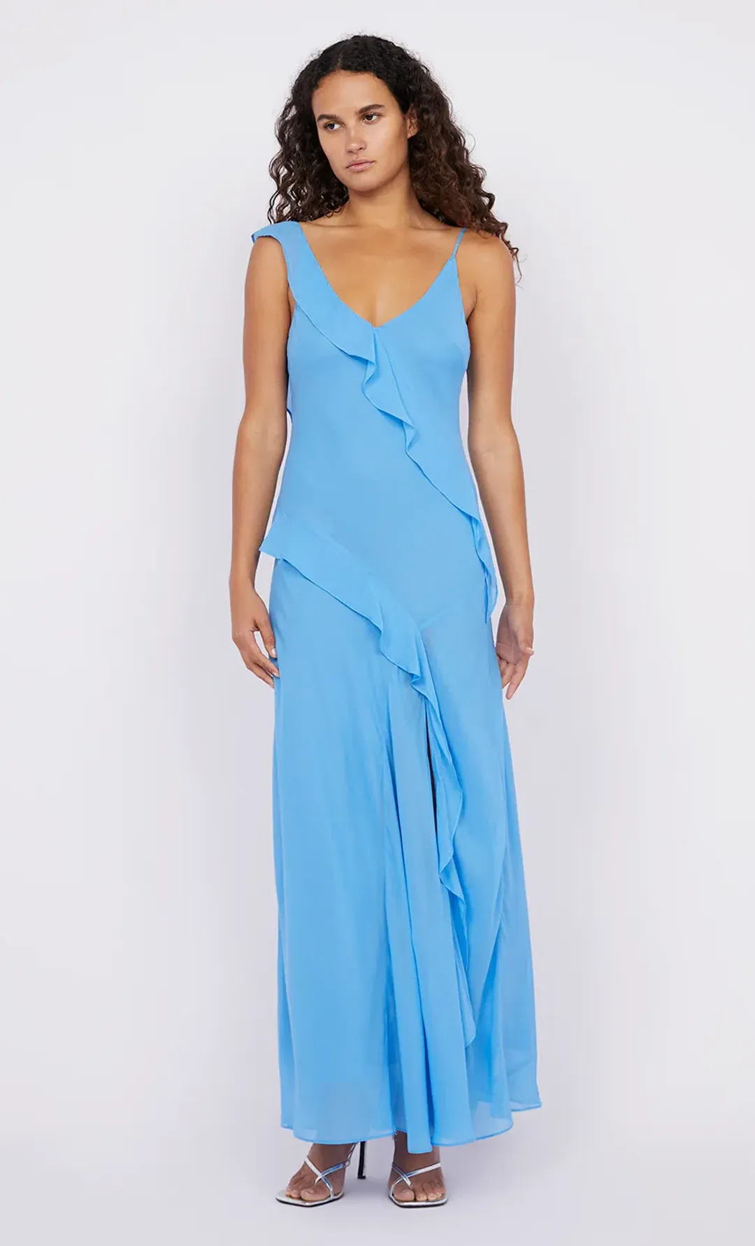 Bec and Bridge Aida Frill Dress Blue Azure Size 8 for rent on The Volte - main image