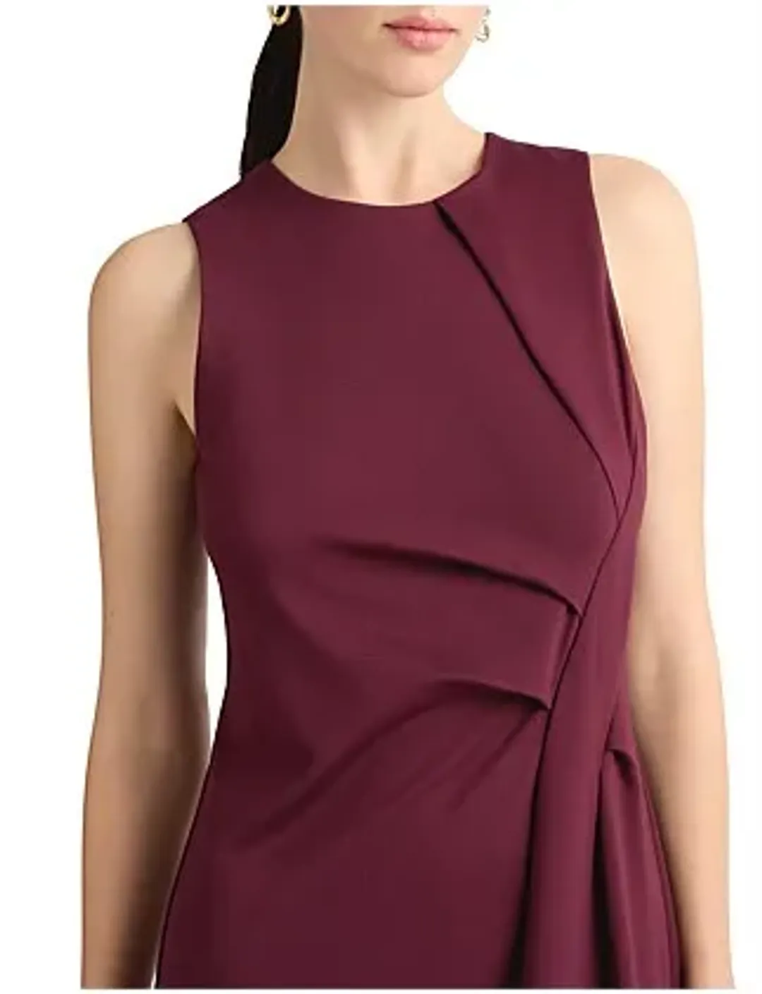 David Lawrence The Saylor Sleeveless Ponte Dress in Rich Plum Size 4/XXS for rent on The Volte - main image