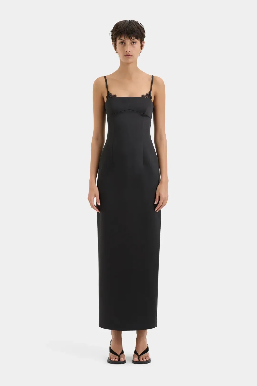 Sir the Label Poppy Column Midi Dress Black Size 12 for rent on The Volte - main image