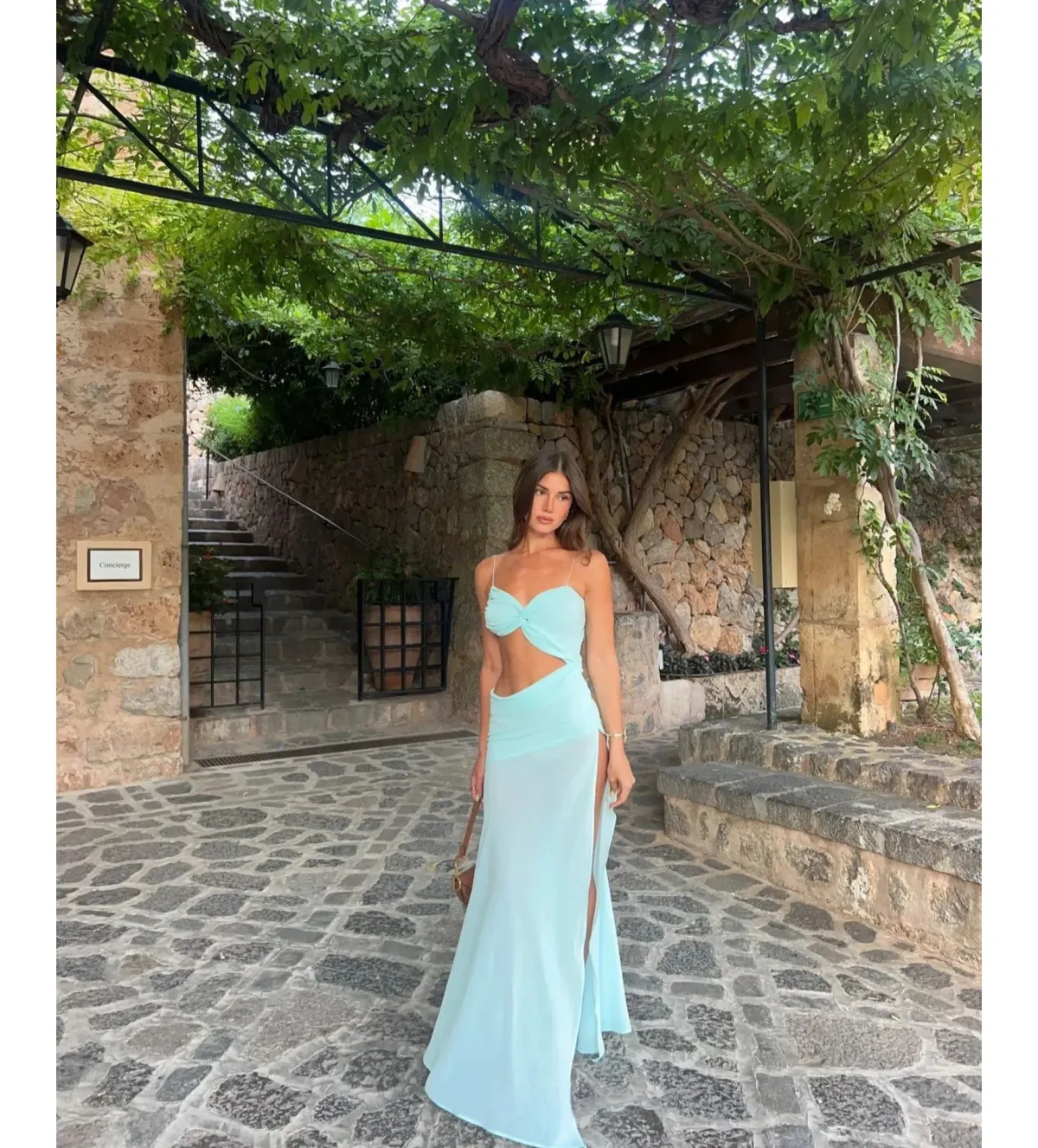 Natalie Rolt Dahlia Maxi Dress Baby Blue Size 1 AU 8 - Image 2