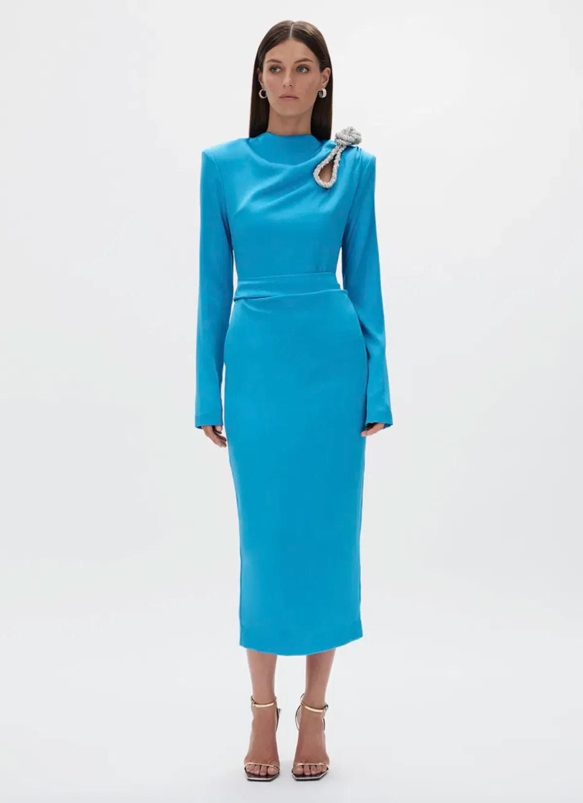 Rachel Gilbert Henrietta Midi Dress Blue AU 8  - Image 1