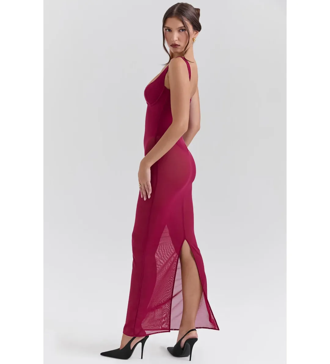 House of CB Robina Maxi Dress Wine Size 8  for rent on The Volte - main image