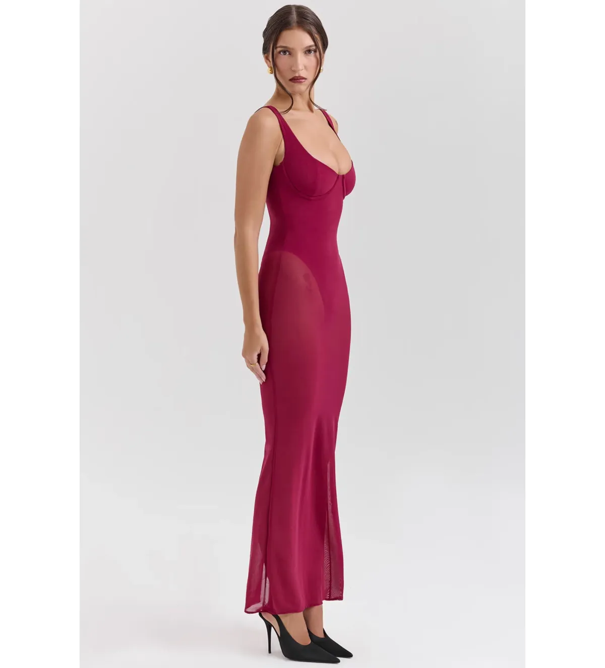 House of CB Robina Maxi Dress Wine Size 8  - Image 5