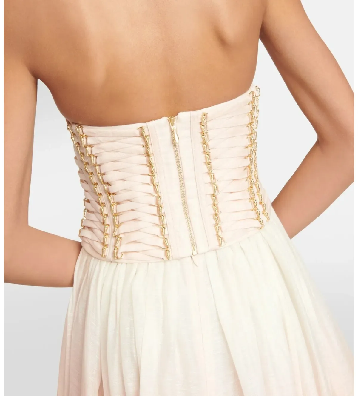 Zimmermann Wonderland Lace Up Midi Dress Sunset Ombre Size 2 AU 12 - Image 5