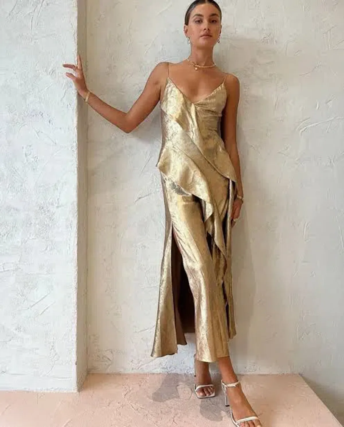 Acler Queensbridge Gold Midi Dress | Size AU 10 UK 10 US 6 - Image 5