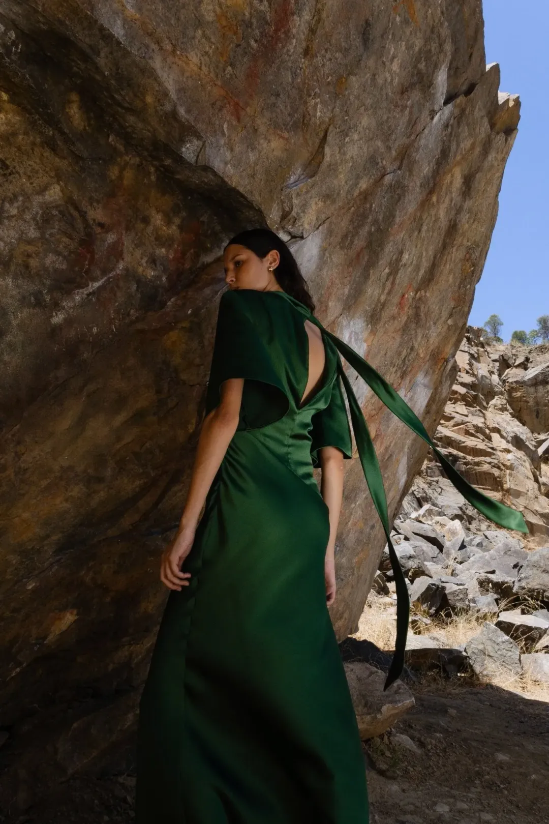 One Fell Swoop Claret Dress Matilda Green Size AU 12 for rent on The Volte - main image