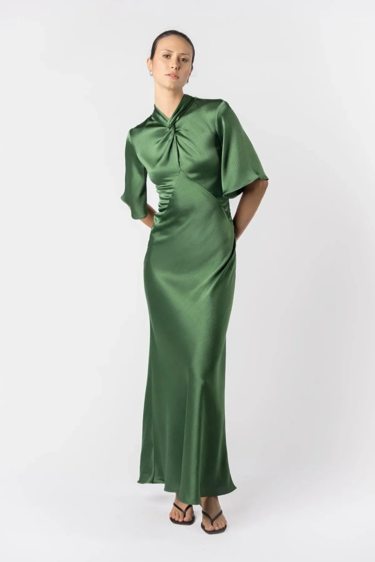 One Fell Swoop Claret Dress Matilda Green Size AU 12 - Image 6