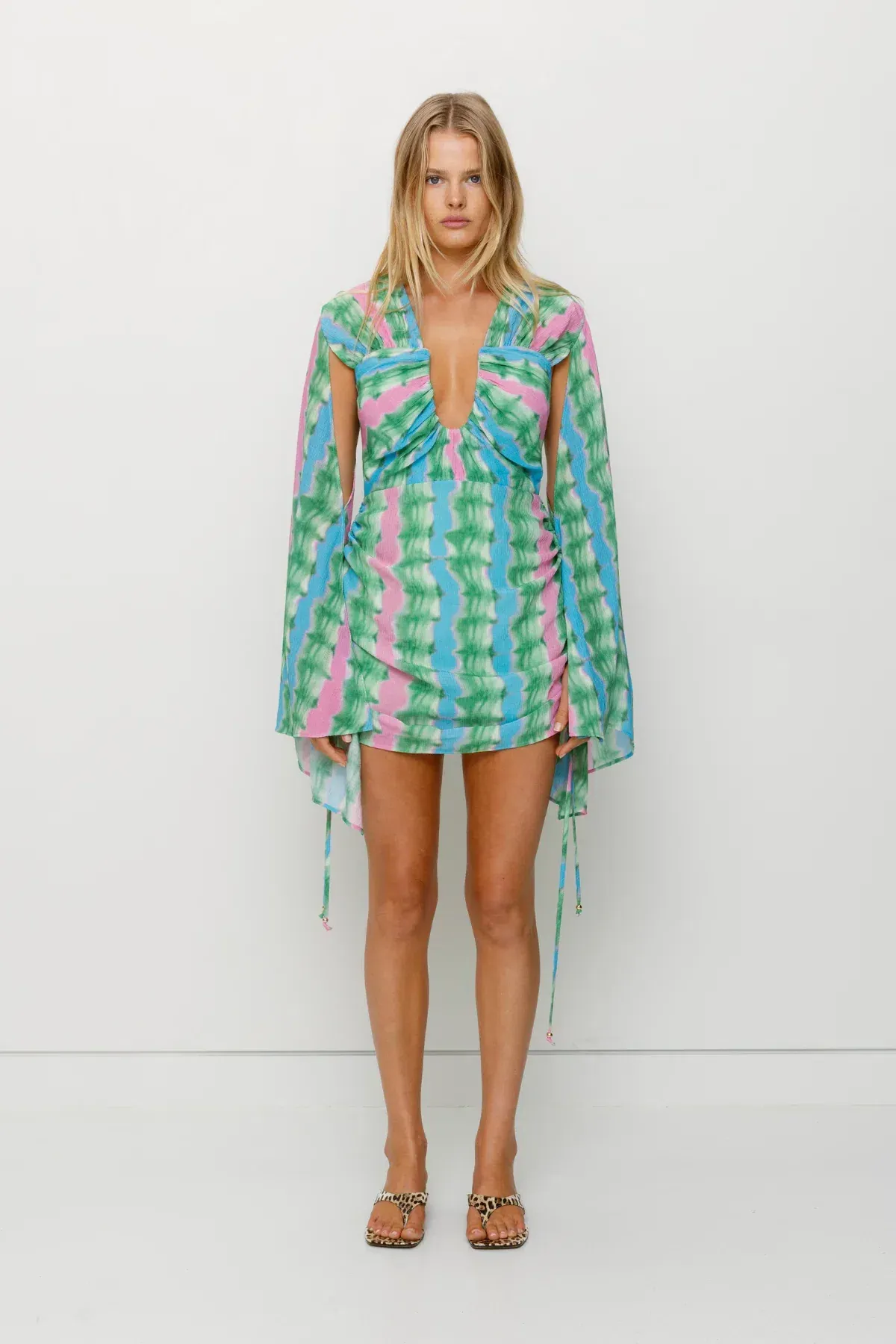 The Wolf Gang Zoya Mini Dress Tie Dye Stripe Size AU 8 - Image 1