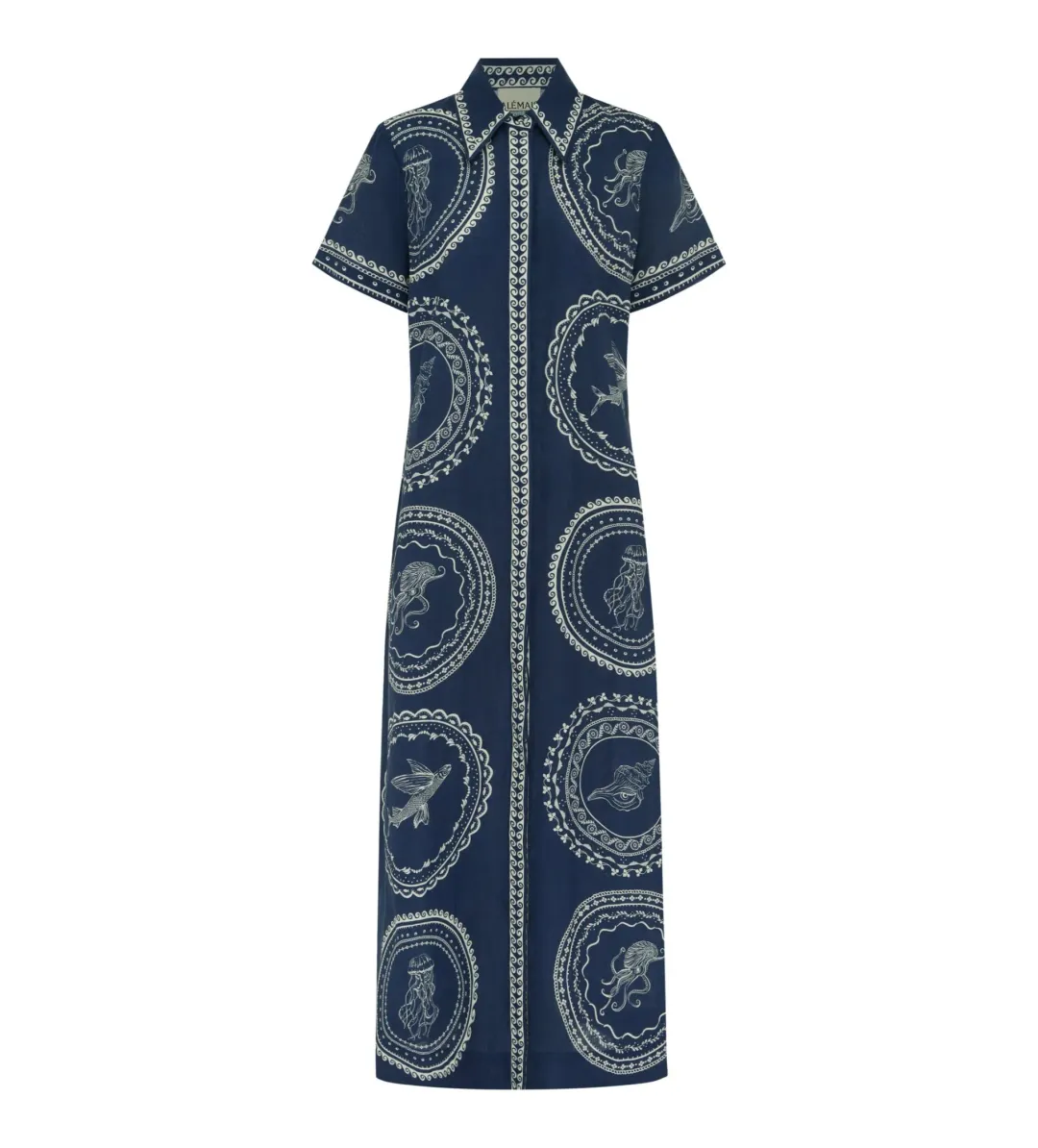 Alemais Oceane Linen Shirtdress in Navy Size L / AU 12 for rent on The Volte - main image