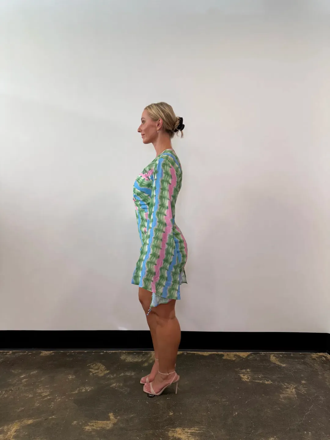 The Wolf Gang Zoya Mini Dress Tie Dye Stripe Size 12 for rent on The Volte - main image