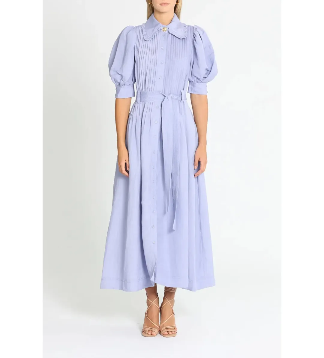 Aje Madeleine Belted Midi Dress in Lilac Size 10/M for rent on The Volte - main image