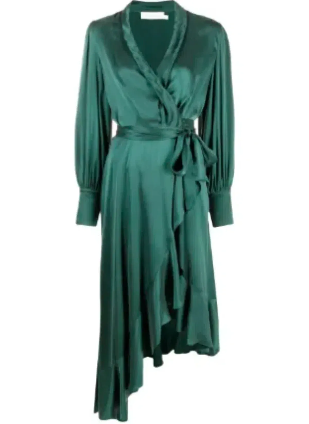 Zimmermann Silk Wrap Midi Dress - Green - Size 3 - Image 1