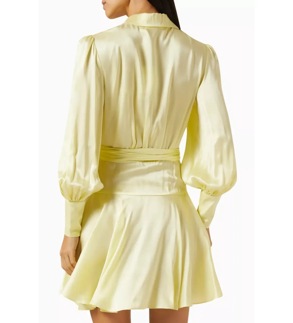 Zimmermann Silk Wrap Mini Dress in  Lemon Size 3/ AU 14 - Image 3