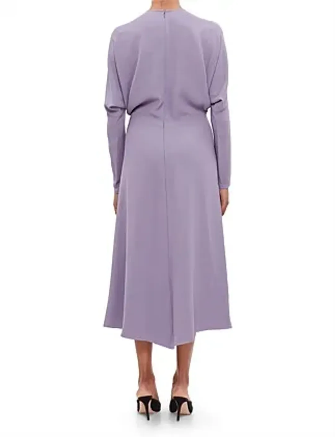Victoria Beckham Dolman Midi Dress with Blouson Bodice Purple Size 16 for rent on The Volte - main image
