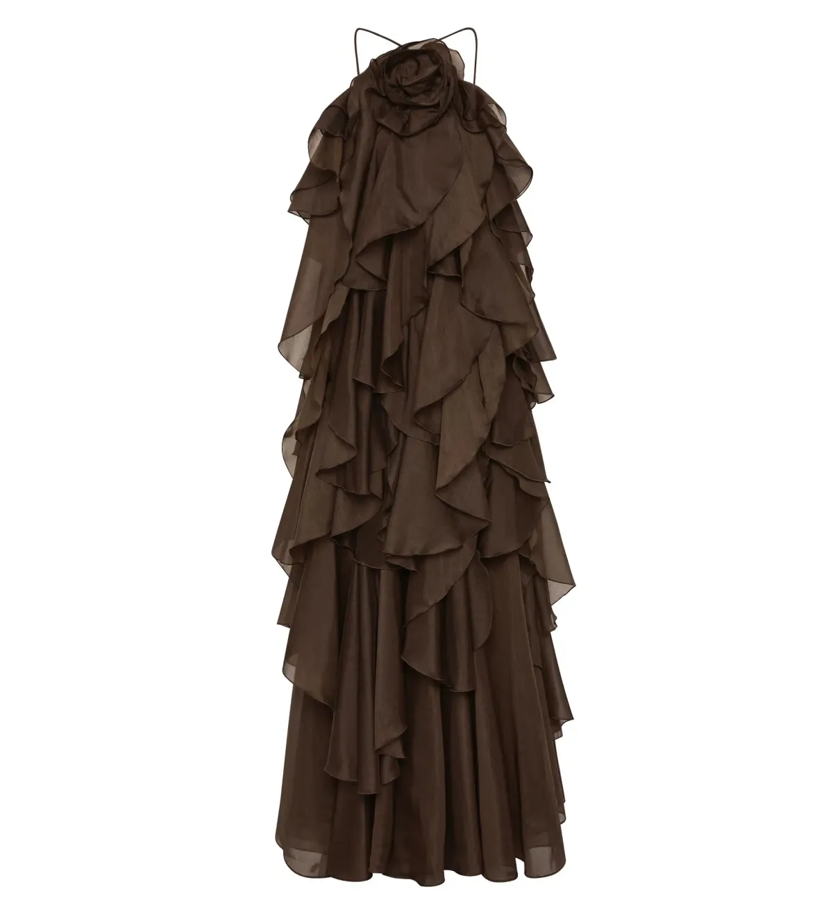 Aje Pandorea Layered Maxi Dress Carob  10 - Image 6