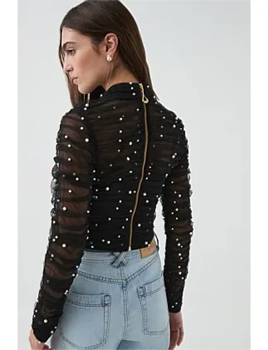 Aje Juniper Crop Top Black Size 8 for rent on The Volte - main image