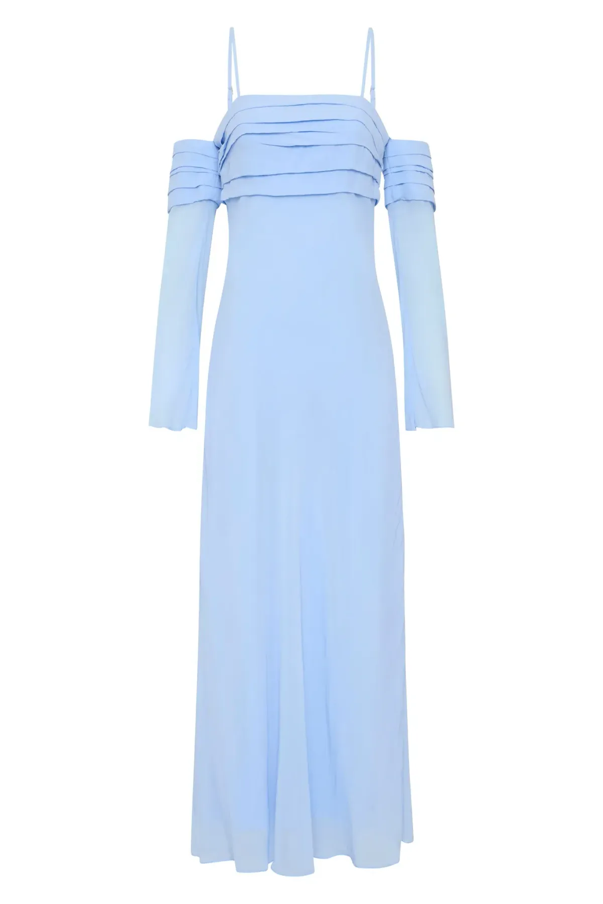 Aje Minette Chiffon Midi Dress in Powder Blue Size AU 4 - Image 5