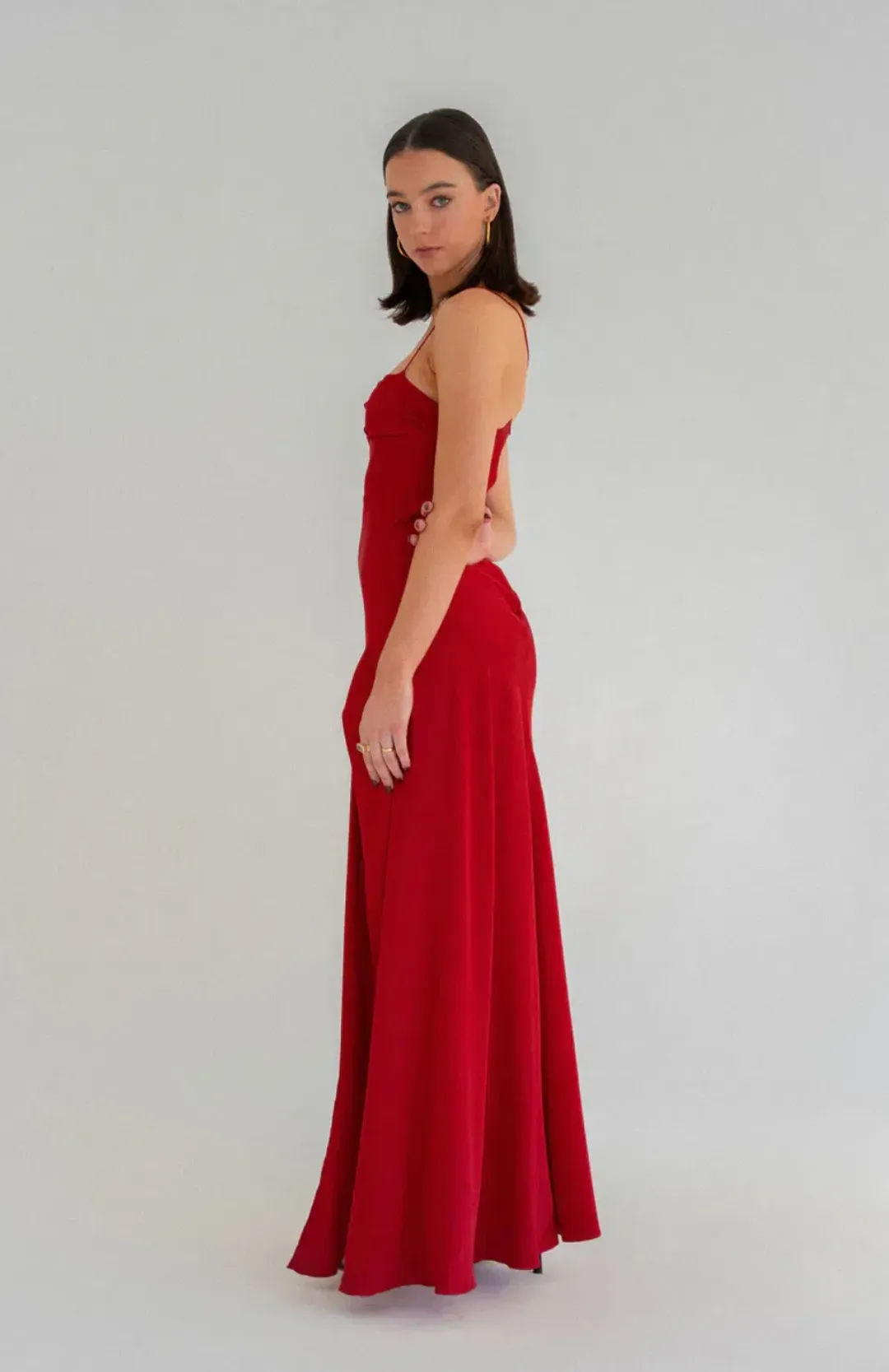 HNTR The Label Gaia Gown Wine Size S/ AU 8 for rent on The Volte - main image