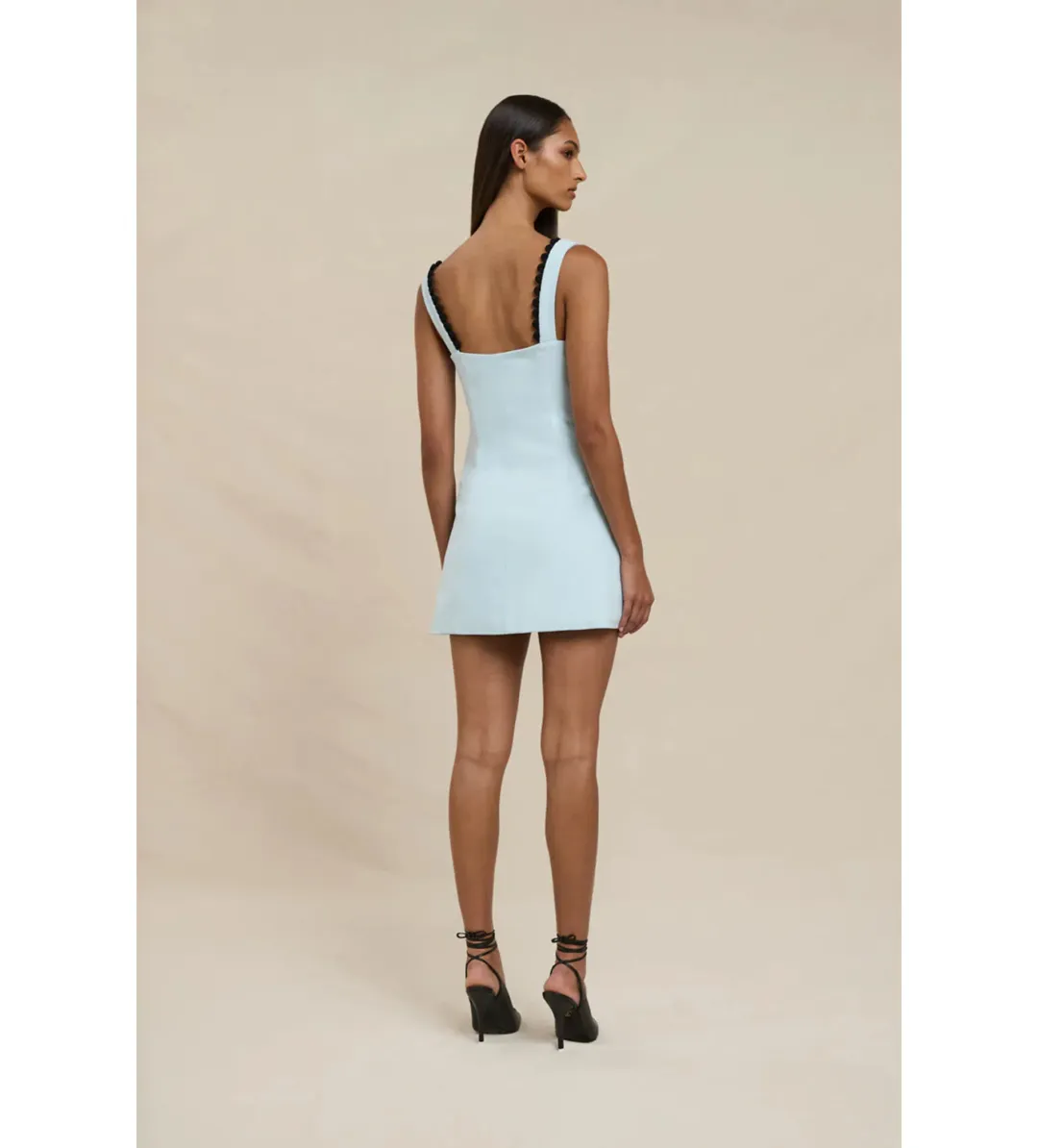 By Johnny Flower Form Mini Dress in Black Blue Size L / AU 12 for rent on The Volte - main image