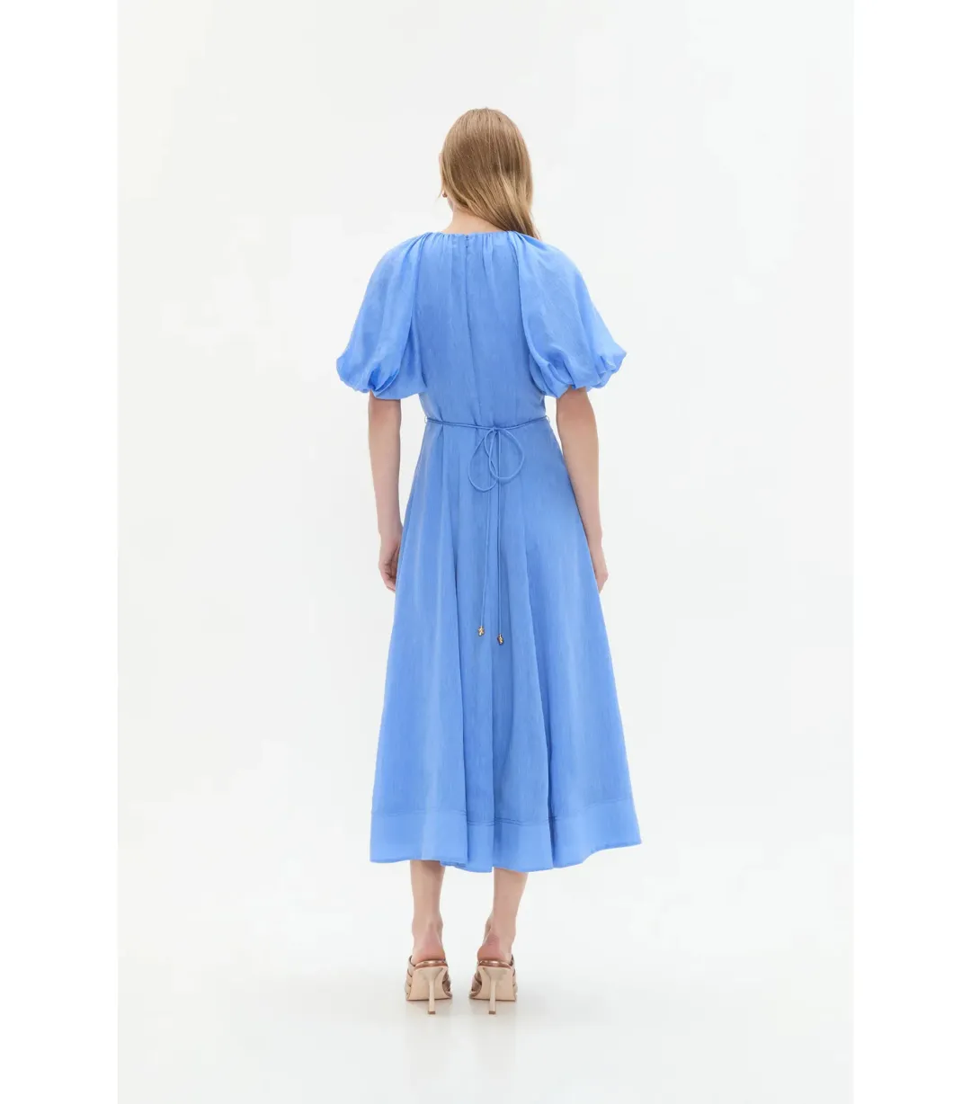 Aje Alma Midi Dress in Mist Blue Size AU 12 for rent on The Volte - main image
