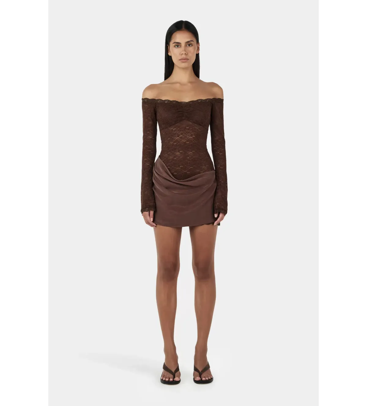 Ownley Tahnee Mini Dress Chocolate Size S/AU 8 - Image 1