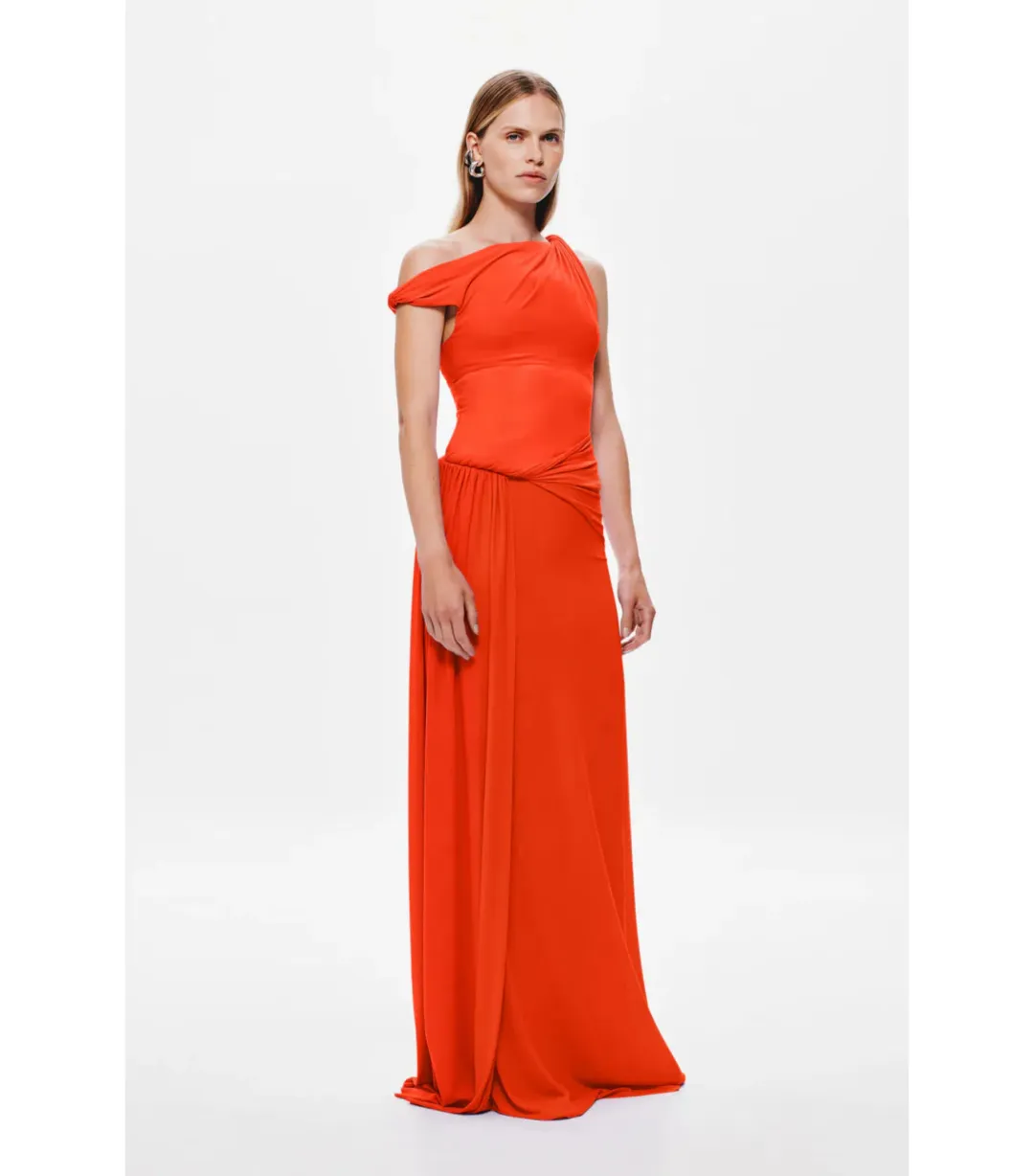 Misha Sisal Mesh Maxi Dress Chilli Red Size M / AU 10 for rent on The Volte - main image