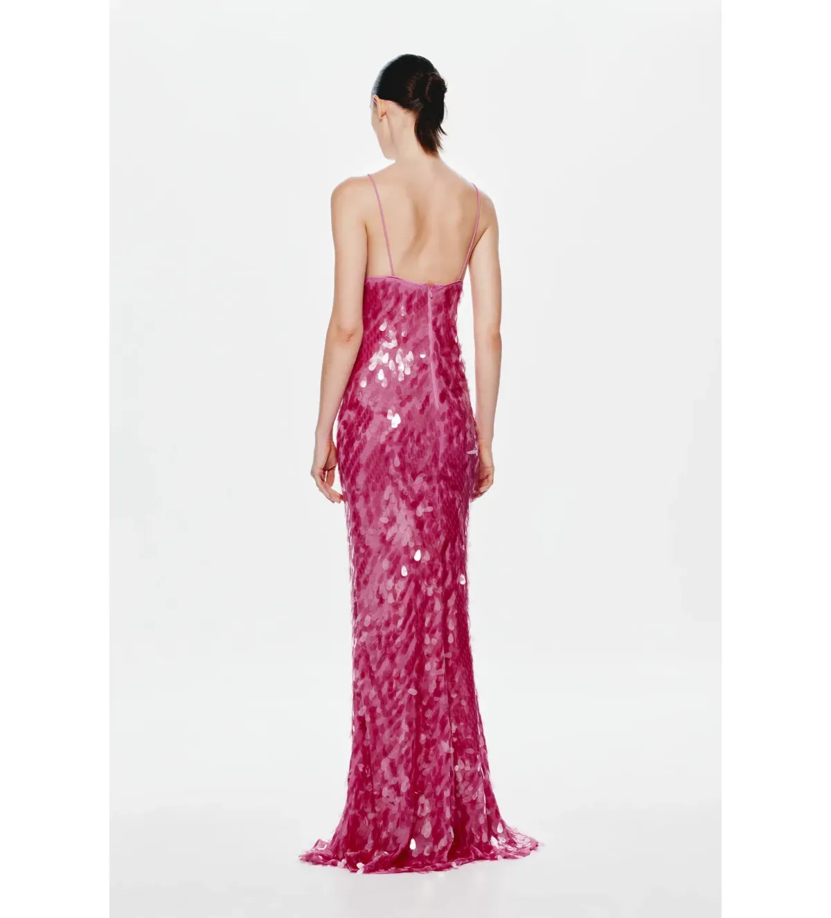 MISHA Sapphire Sequin Maxi Dress Fuchsia Pink Size 8/S - Image 3