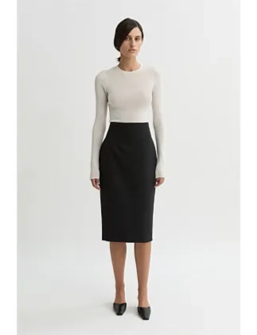 Willow Astrid Wool Pencil Skirt Black Size 6 for rent on The Volte - main image